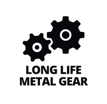Symbool lange levensduur metalen tandwiel