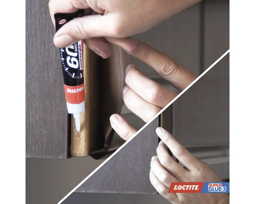 Loctite Superglue aanbrengen om hout te repareren