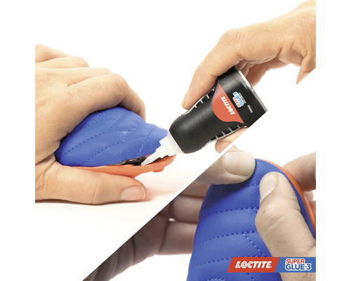 Loctite Super Glue aanbrengen op een schoen