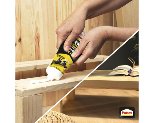 Montagelijm aanbrengen op een houten werkstuk