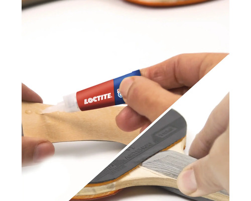 Loctite secondelijm aanbrengen op een tafeltennishout