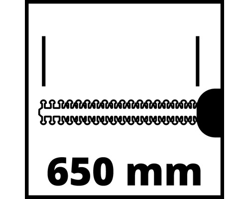 Symbool voor een 650 millimeter lange geleiderail