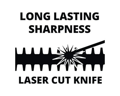 Symbool voor langdurige scherpte van het lasergesneden mes