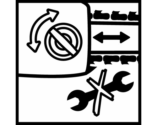 Symbool voor rotatie, symbool voor onderhoudsvrij, symbool voor verplaatsing