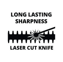 Symbool voor langdurige scherpte en lasergesneden mes