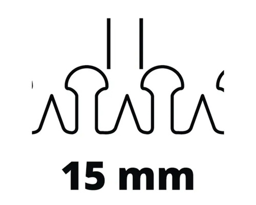 Afbeelding van een draadklem met de aanduiding 15 millimeter