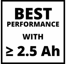 Beste prestaties met minimaal 2,5 Ah