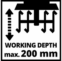 Werkdiepte symbool: maximale werkdiepte 200 millimeter