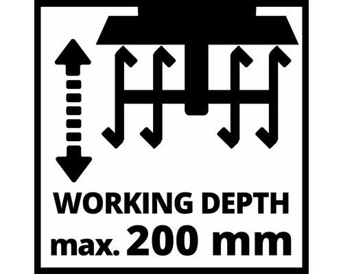 Werkdiepte symbool: maximale werkdiepte 200 millimeter