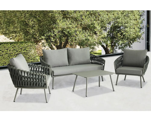 Tuinmeubelset met bank, fauteuils en tafel voor buiten