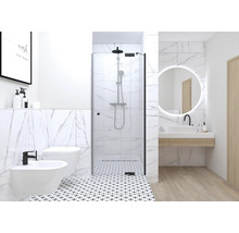 Moderne badkamer met douche, wastafel, toilet en bidet