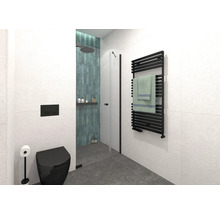 Moderne badkamer met douche, toilet en handdoekradiator