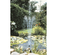Tuinvijver met fontein, waterlelies en oeverbeplanting