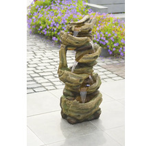 Gelaagde tuinfontein met houtlook en waterloop