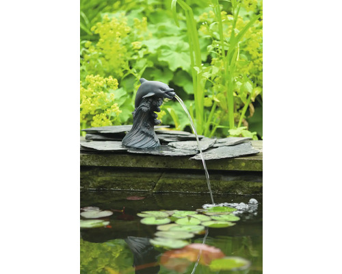 Decoratieve tuin fonteinbeeld met dolfijn motief voor de tuinvijver