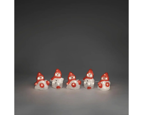 Lichtsnoer met vijf sneeuwpopfiguren