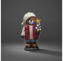 Decoratief beeld teddybeer met verlichte kerstboom