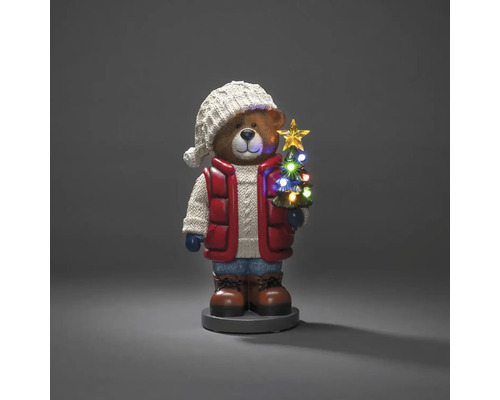 Decoratief beeld teddybeer met verlichte kerstboom