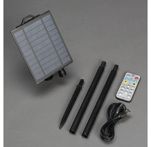 Zonnepaneel, grondspies, verlengstukken en afstandsbediening voor een solarlamp
