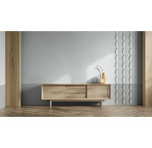 Woonkamer met dressoir, decoratie en wandpanelen
