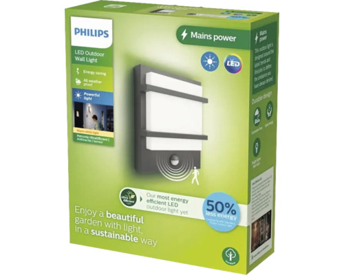 Verpakking van een Philips LED buitenwandlamp