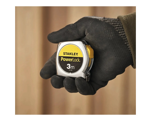 Stanley PowerLock rolmaat, 3 meter, in een hand