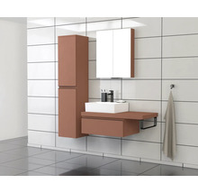 Moderne badkamer met wastafel, spiegelkast en hoge kast