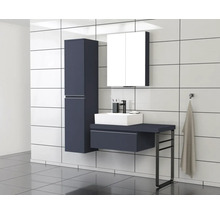 JUNGBORN Wastafelonderkast Trenta 26x70 cm blauw marino mat zilveren greep