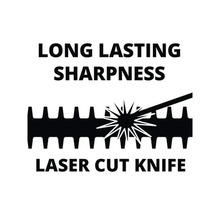 Symbool voor langdurige scherpte door lasergesneden mes