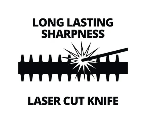 Symbool voor langdurige scherpte van het lasergesneden mes
