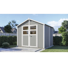 Houten tuinhuis met dubbele deur en ramen