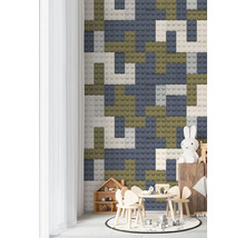 A.S. CRÉATION Fotobehang vlies 77065-1 Lilly & Luis bouwstenen blauw beige