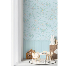 A.S. CRÉATION Fotobehang vlies 77073-1 Lilly & Luis hout waterlelies blauw