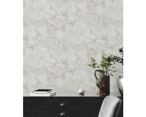 Muur met stenen muurbehang