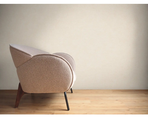 Fauteuil met stoffen bekleding en houten poten