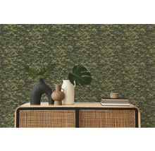 Close-up van mosbehang met meubels en decoraties