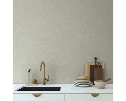 Keukenspoelbak met kraan en vaatwerk voor een lichte muur