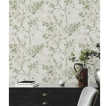 Behang met bloemmotief en takken