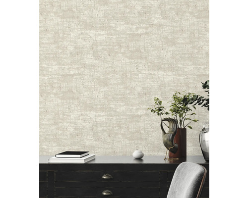 Close-up van een gestructureerd behang met textielontwerp