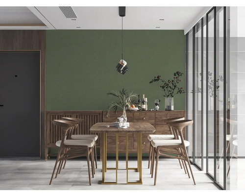 Eetkamer met eettafel, stoelen en dressoir in modern design