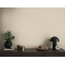 Decoratieve objecten zoals een plant, een lamp en een schaal op een dressoir