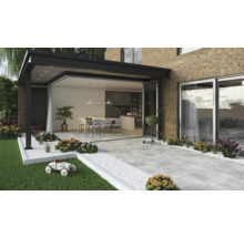 Terras met bestrating, tuinmeubilair, barbecue en pergola