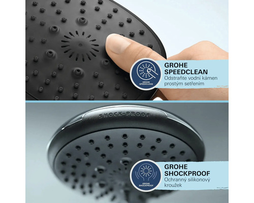 Grohe douchekop met Speedclean functie en schokbestendige functie