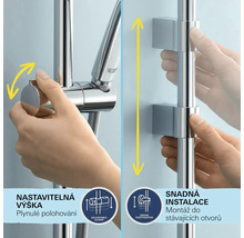 Douchestang met verstelbare hoogte en eenvoudige installatie