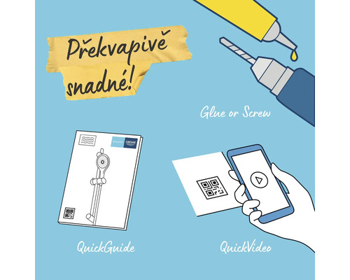 Handleiding voor montage met lijm, schroef, korte handleiding of video