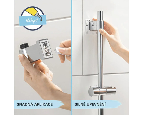 Montage van een douchestang met lijm op tegels