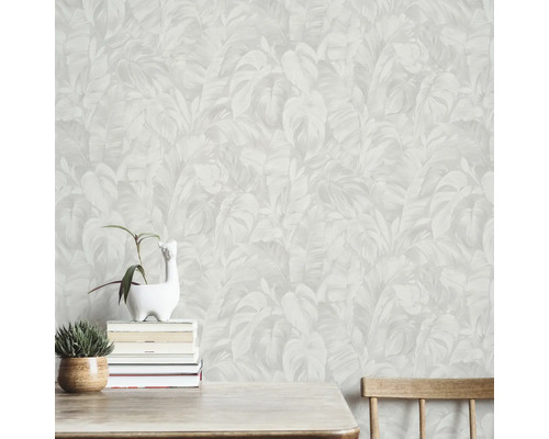 Behang met bladerenmotief in kamer