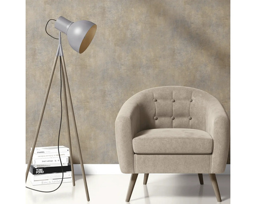 Vloerlamp met statiefvoet en fauteuil met knopen