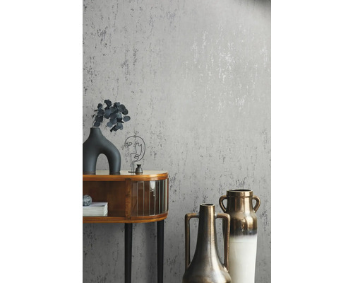 Decoratief grijs behang met abstracte patronen in het interieur