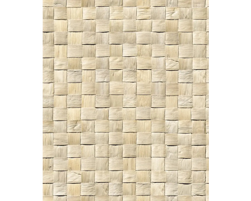 MARBURG Vliesbehang 45740 Struktura 3D beige Detailopname van gevlochten bastmat